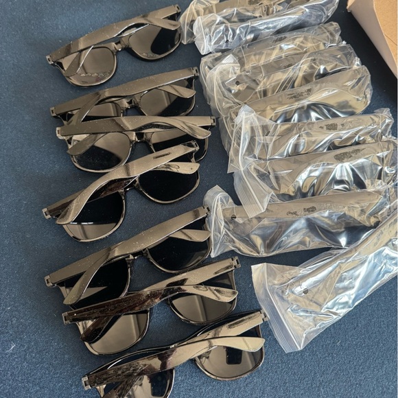 16 pairs😎Classic Black Sunglasses for Men, or kids! 9 pairs unopened,7 used once - Picture 2 of 5